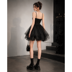 Spring and summer NEW dark department of sweet hot wind sling skirt organza skirt cold French dress female