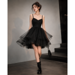 Spring and summer NEW dark department of sweet hot wind sling skirt organza skirt cold French dress female